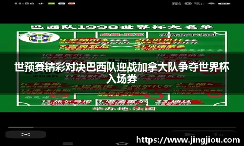 世预赛精彩对决巴西队迎战加拿大队争夺世界杯入场券